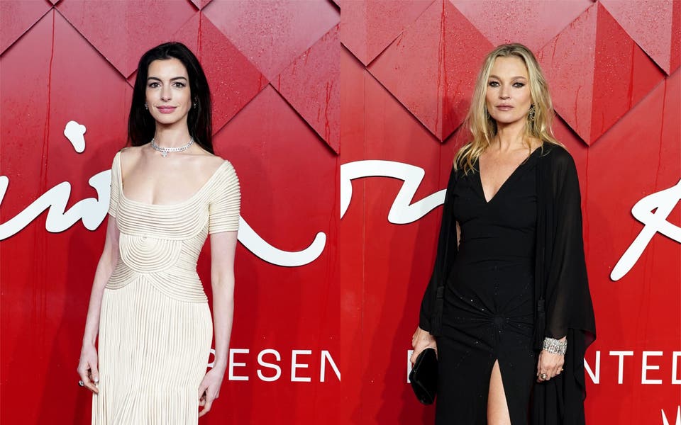 Anne Hathaway and Kate Moss among best-dressed stars at the Fashion Awards